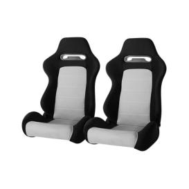 Cipher Auto CPA1013 Black and Gray Cloth Racing Seats