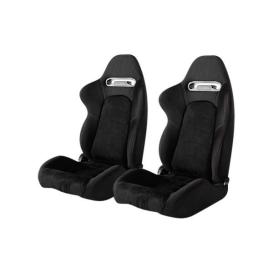 Cipher Auto CPA1019 Black Cloth with Outer Red Stitching Universal Racing Seats