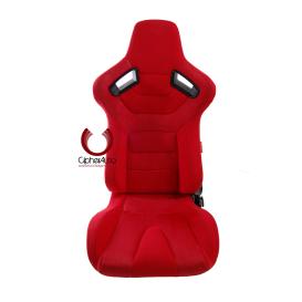 Cipher Auto CPA2009 AR-9 Revo Racing Seats All Red Suede and Fabric with Carbon Fiber Polyurethane Backing