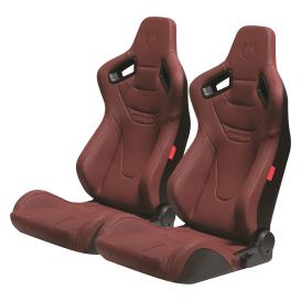 Cipher Auto CPA2009RS Maroon Leatherette Carbon Fiber Racing Seats
