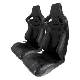 Cipher Auto CPA2009 AR-9 Revo Black Suede & Fabric With Carbon Fiber Poly Backing Racing Seats