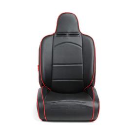 Cipher Auto CPA3002 Black Leatherette / Carbon Fiber PU W/Red Piping Universal Reclineable Suspension / Jeep Seats