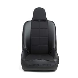 Cipher Auto CPA3004 Black Leatherette Universal Fixed Bucket Suspension Jeep Seat - Each