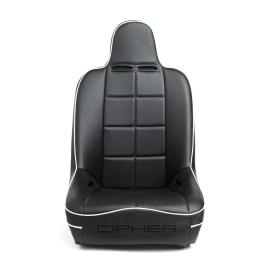 Cipher Auto CPA3004 Black Leatherette/Fabric Insert Universal Fixed Bucket Suspension Jeep Seat - Each