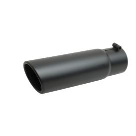 Gibson Stainless Steel Clamp-On Rolled Edge Angle Cut Black Ceramic Exhaust Tip (3" Inlet, 4" Outlet, 12" Length)