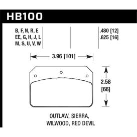 Hawk Wilwood Dynalite/Outlaw/Sierra Caliper DTC-70 Brake Pads