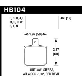 Hawk Wilwood DLSF/Outlaw 1000 HPS 5.0 Street Brake Pads