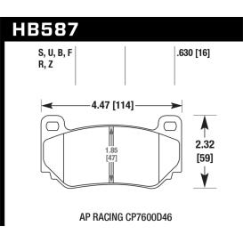 Hawk HPS 5.0 AP Racing CP7600D46 Race Brake Pads