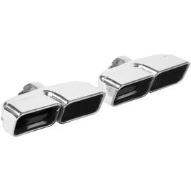 Magnaflow Stainless Steel Rectangle Rolled Edge Angle Cut Clamp-On Dual Polished Exhaust Tip Set (2.75" Inlet, 2.375" x 7.75" Outlet, 5" Length)