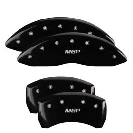 MGP Black Front & Rear Caliper Covers with Silver