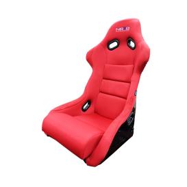 NRG Innovations Large Bucket Racing Seat in Red Fabric and Suede Lining