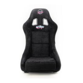 NRG Innovations Ultra Series Medium FRP Bucket Racing Seat in Black Alcantara with Gold Glitter Back