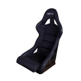 NRG Innovations Medium FRP Bucket Racing Seat in Black Fabric with Leather Lining