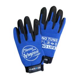 NRG Innovations Signature Series Anti-Slip Blue Mechanic Gloves (L)