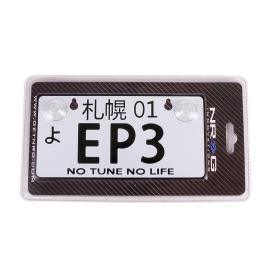 NRG Innovations JDM Style Mini License Plate with EP3 Logo