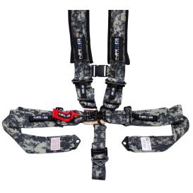 NRG Innovations SFI Approved Digital Camo Gray 5-Point Padded Racing Seat Belt Harness