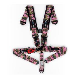 NRG Innovations SFI Approved Pink Camouflage 5-Point Padded Racing Seat Belt Harness