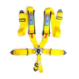 NRG Innovations SFI Approved Yellow 5-Point Cam-Lock Padded Racing Seat Belt Harness