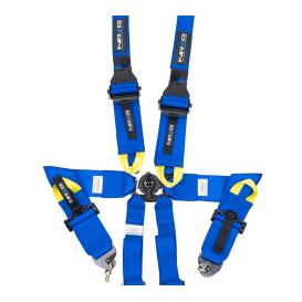 NRG Innovations FIA Approved Blue 6-Point Cam-Lock Racing Seat Belt Harness Compatible with Hans Devices