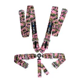 NRG Innovations SFI Approved Pink Camouflage 5-Point Cam-Lock Racing Seat Belt Hanress
