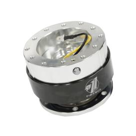 NRG Innovations Gen 1.5 Quick Release Hub in Silver Body, Black Chrome Ring