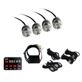 Recon Bolt-on Mount White LED Hideaway Strobe Light Kit