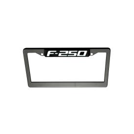 Recon Billet Black License Plate Frame with Red Illuminated Ford F-250 Logo
