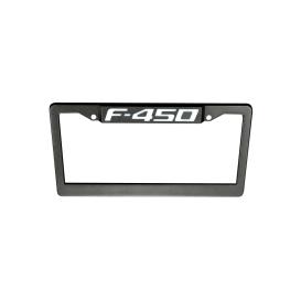 Recon Billet Black License Plate Frame with Red Illuminated Ford F-450 Logo