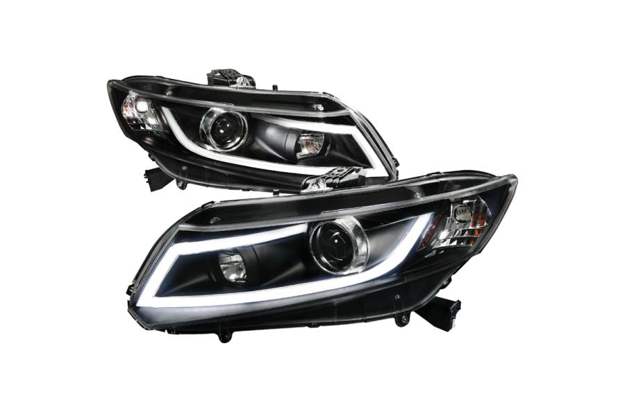 2012-2015 Honda Civic Spec-D Tuning Black R8 Style Projector Headlights ...