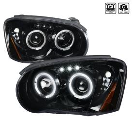 Spec-D Tuning Glossy Black Projector Headlights With LED Bar DRL