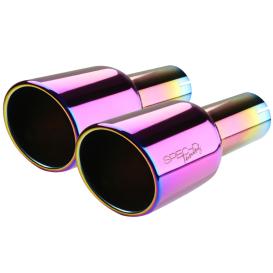 Spec-D Tuning 2.5" Inlet A Style Muffler With 4" Purple Tip