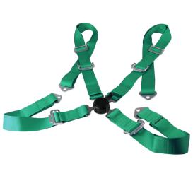 Spec-D Tuning 4-Point Cam-Lock Racing Seat Belt (Harness) - Green