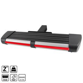 Spec-D Tuning 24" Black / Silver Hitch Running Board with Red LED Light