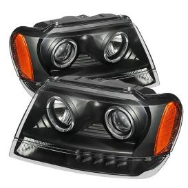 Spyder Black LED Halo Projector Headlights