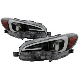 Spyder Driver and Passenger Side Black / Smoke DRL Light Bar Projector Headlights