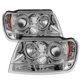 Spyder Chrome LED Halo Projector Headlights