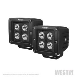 Westin HyperQ B-Force Stud Mount 3" 2x20W Square Flood Beam LED Lights