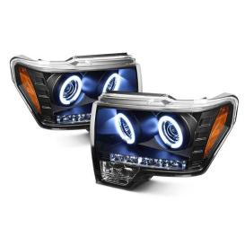 Driver and Passenger Side Chrome Full LED DRL Projector Headlights